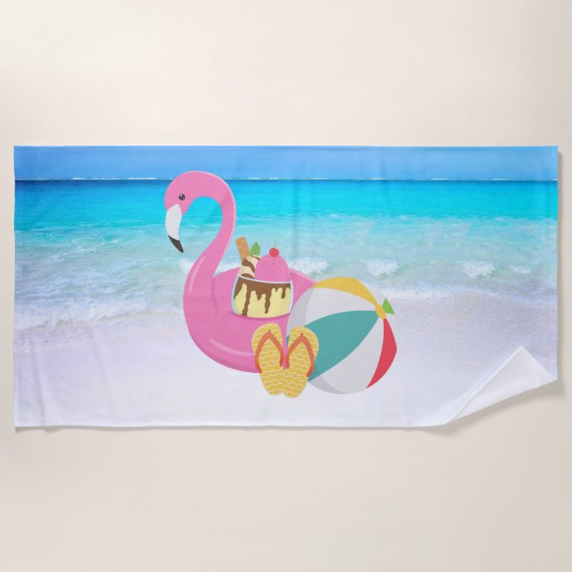 Flamingo Beach Towel (Front)