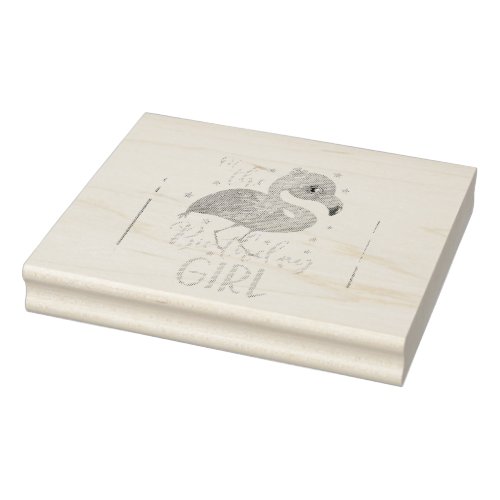 Flamingo Big Brother Of The Birthday Girl Rubber Stamp
