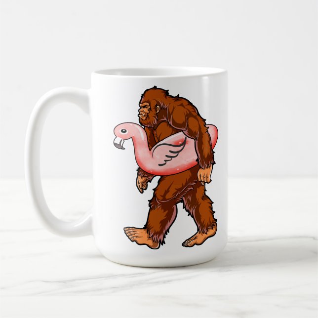 Flamingo Bigfoot  Coffee Mug (Left)