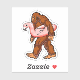 Flamingo Bigfoot Sticker