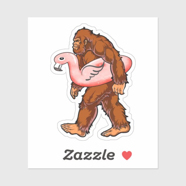 Flamingo Bigfoot Sticker (Sheet)