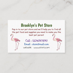 Flamingo bird cartoon illustration business card