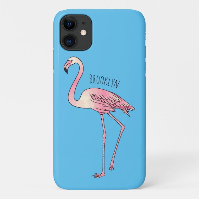 Flamingo bird cartoon illustration   Case-Mate iPhone case (Back)