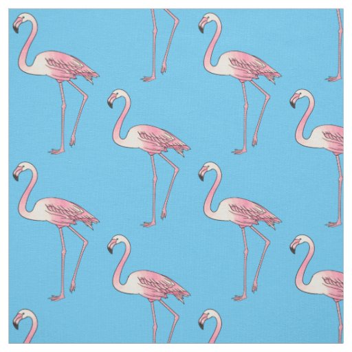 Flamingo bird cartoon illustration fabric