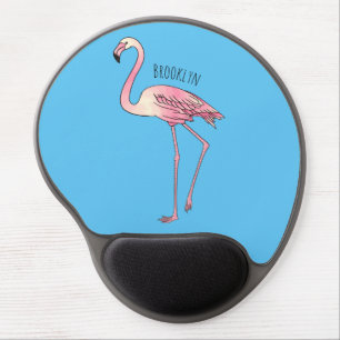 Flamingo bird cartoon illustration gel mouse pad