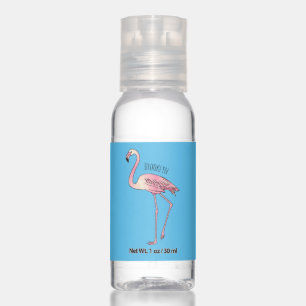 Flamingo bird cartoon illustration hand sanitizer