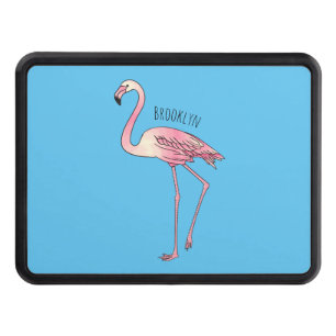 Flamingo bird cartoon illustration hitch cover