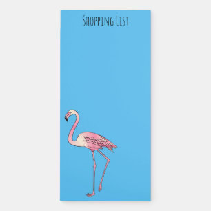 Flamingo bird cartoon illustration magnetic notepad
