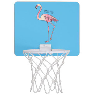 Flamingo bird cartoon illustration mini basketball hoop