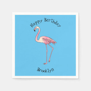 Flamingo bird cartoon illustration  napkins