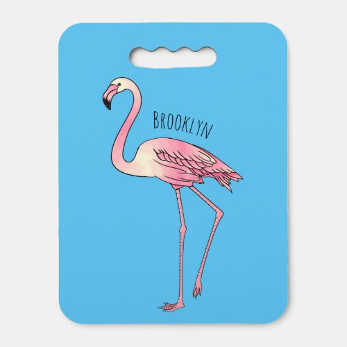 Flamingo bird cartoon illustration seat cushion