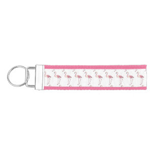 Flamingo bird cartoon illustration wrist keychain
