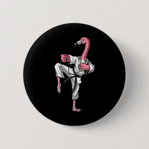 Flamingo Bird Karate Kickboxing Kung Fu Ninja Mart Button