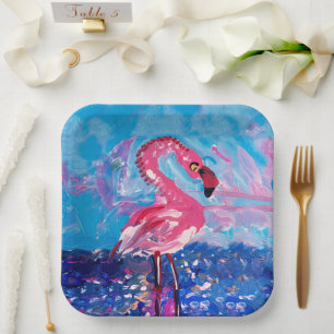 Flamingo Bird Paper Plates