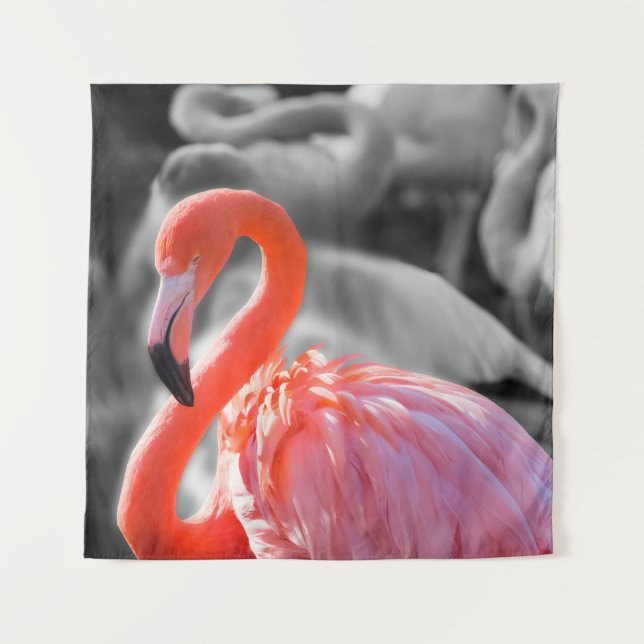 Flamingo Bird Photography Tapestry (Front)