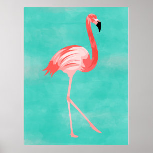 Flamingo Bird Postcard Poster