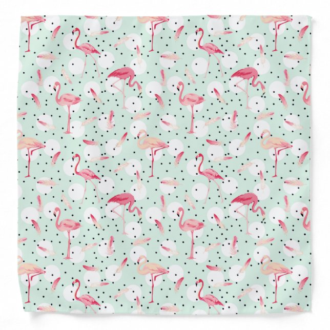 Flamingo Bird With Feathers Bandana (Front)