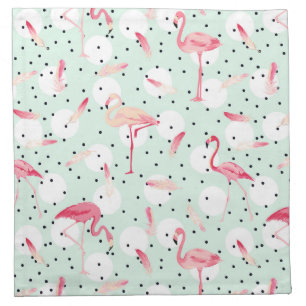 Flamingo Bird With Feathers Cloth Napkin