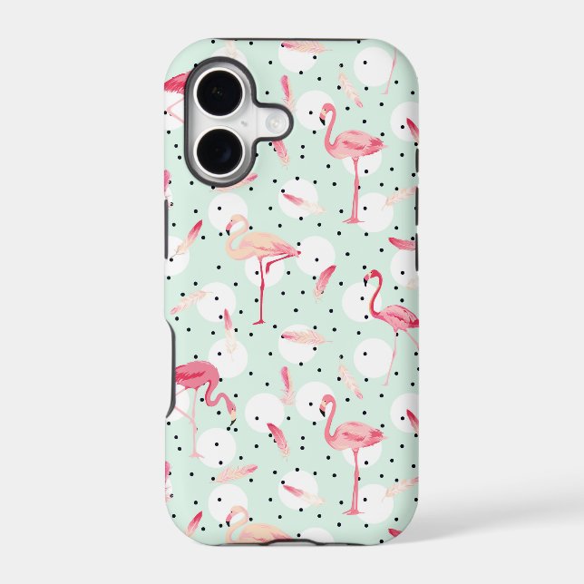 Flamingo Bird With Feathers Iphone Case (Back)
