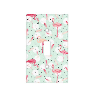 Flamingo Bird With Feathers Light Switch Cover