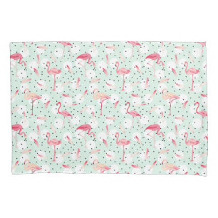 Flamingo Bird With Feathers Pillow Case