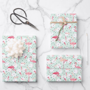 Flamingo Bird With Feathers Wrapping Paper Sheets