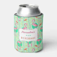 Deco Flamingo Personalized Can Coolers