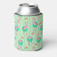 Deco Flamingo Personalized Can Coolers