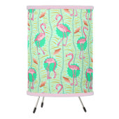 Flamingo Birds 20s Deco Tropical | Pink Lt Green Tripod Lamp (Left)