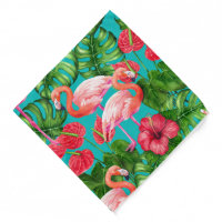 Tropical Jungle Flamingo Patterns Strips Photography Backdrop lv