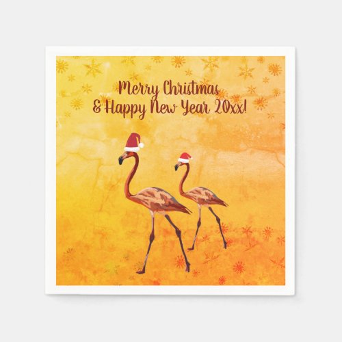 Flamingo Birds New Year Napkins