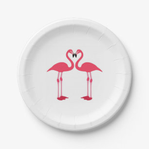 flamingo-birds paper plates
