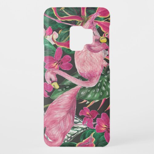 Flamingo Birds Tropical Watercolor Pattern Case_Mate Samsung Galaxy S9 Case