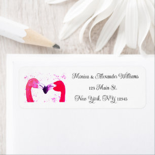 Flamingo Birds Watercolor Return Address Wedding L Label