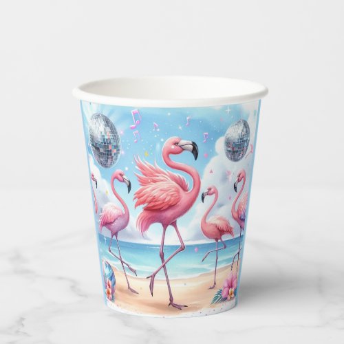 Flamingo Birthday Beach Party Paper Cups