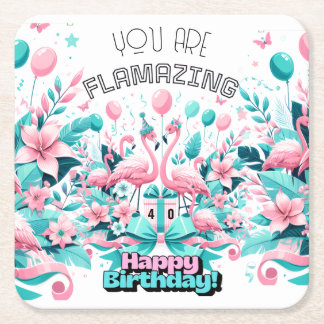 Flamingo Birthday Coasters