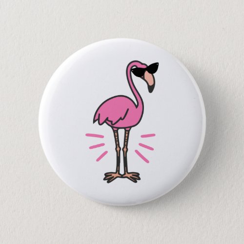 Flamingo birthday flamingo flamingo sunglasses button