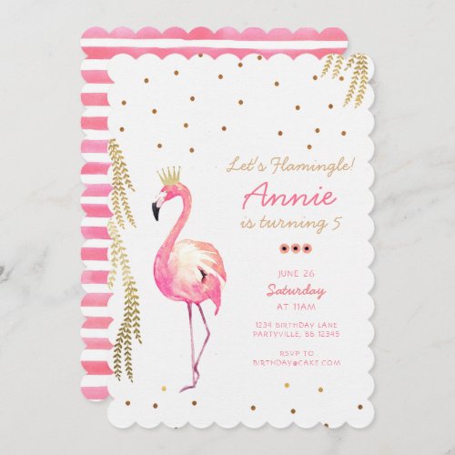 Flamingo Birthday Invitation