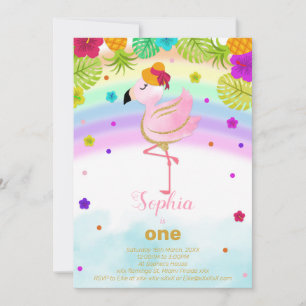 Flamingo birthday invitation