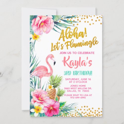 Flamingo Birthday Invitation