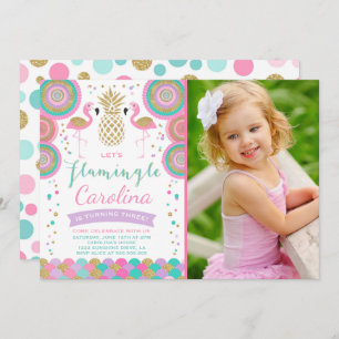 Flamingo Birthday Invitation Topical Party Invite