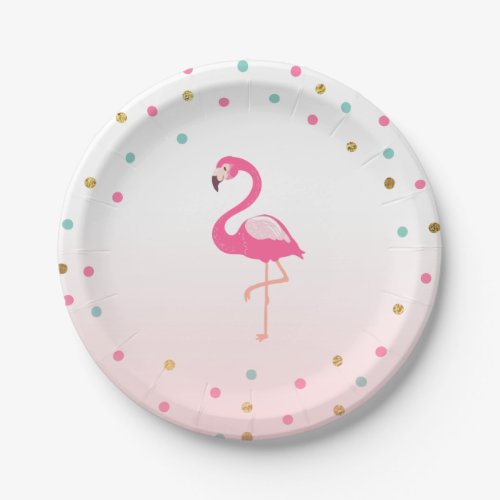 Flamingo Birthday Paper Plates Tropical Luau