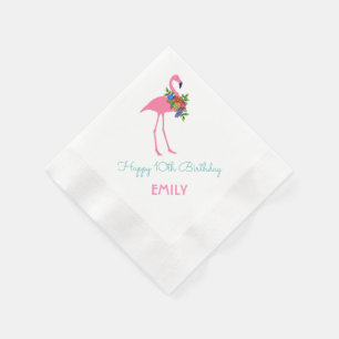 Flamingo Birthday Party at Christmas Paper Napkins