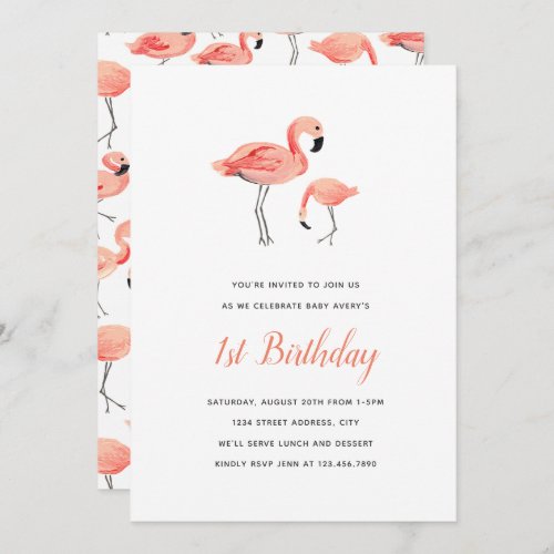 Flamingo Birthday Party Invitation