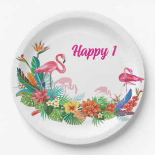 Flamingo Birthday Party Plates
