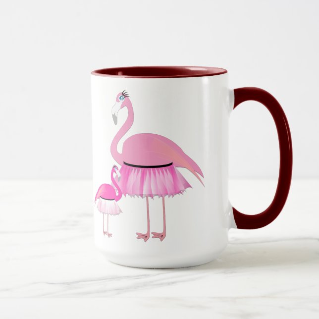 Flamingo Black 15 oz Ringer Mug (Right)