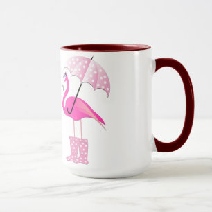 Flamingo Black 15 oz Ringer Mug
