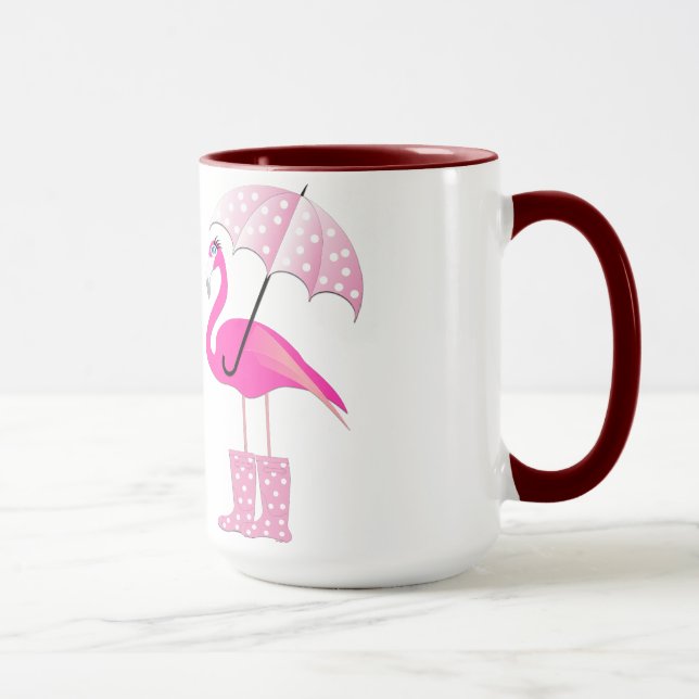 Flamingo Black 15 oz Ringer Mug (Right)