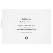 Flamingo blank card by Andrew Denman (Back Horizontal)