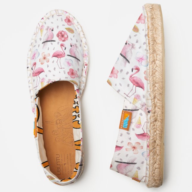 Flamingo Bliss: Pink Tropical Espadrilles (Side)
